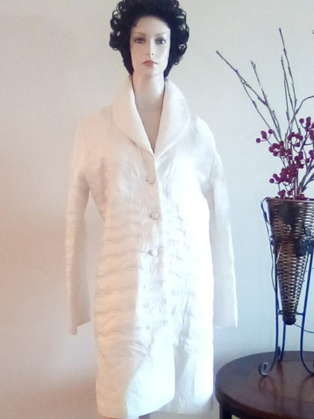 Persaman New York Silk Quilted Coat Sz M Bust 42 Doubled